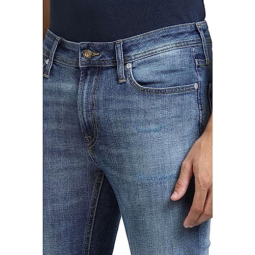 JACK & JONES Men's Cotton Blend Skinny Fit Blue Jeans_34