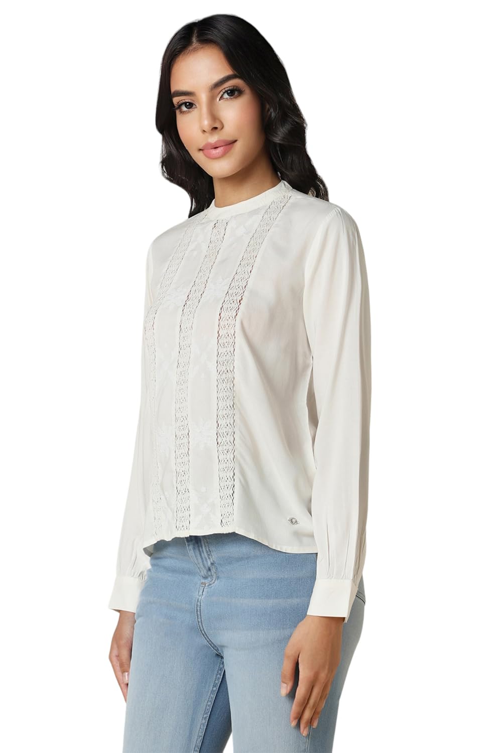 Allen Solly Women's Regular Fit Blouse (AHTSCRGFO88831_White
