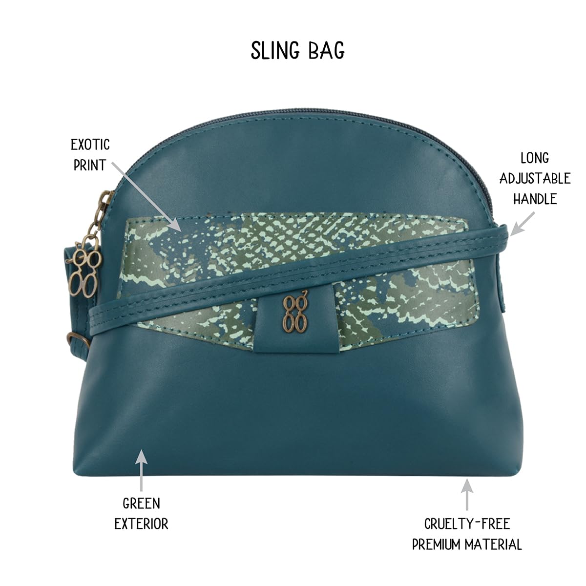 Baggit Women Green Bowling Sling Bag Xl Size | Ladies Stylish Casual Cross Body Purse Handbag