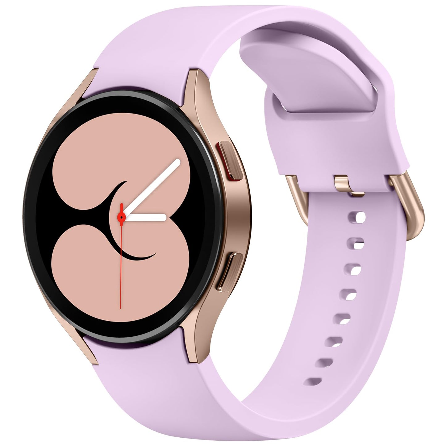 Tobfit Silicone Strap Compatible for Samsung Galaxy Watch 4/4 Classic/Active 2/Watch 5/5 Pro (Watch Not Included), Sport Replacement Strap with Classic Clasp for 20mm Smart Watch（Lavender）