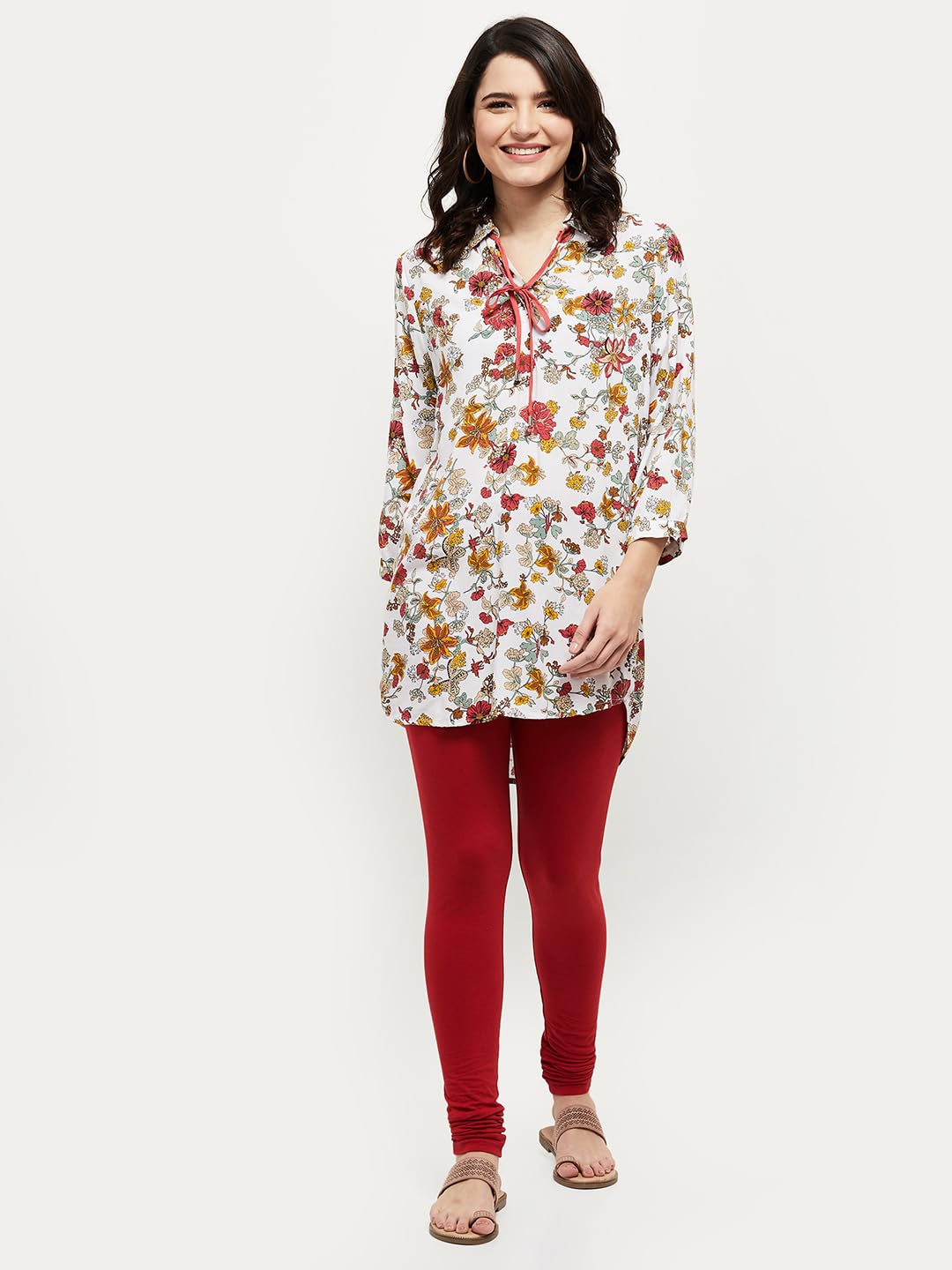 Max Women Solid Elasticated Skinny Fit Churidar (Nooskc21Rered)_M