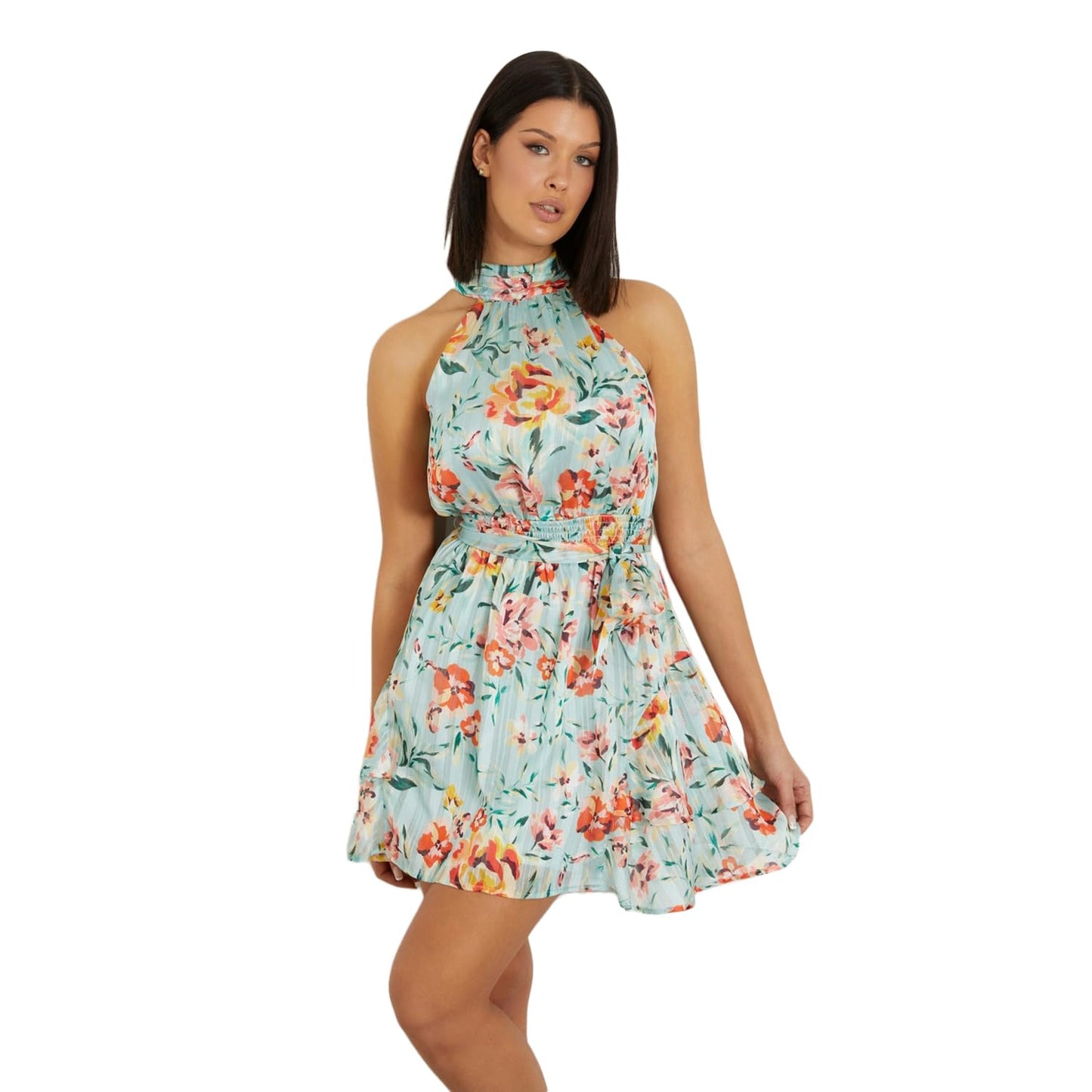 GUESS Women Multi Printed Halter Neck Sleevless Dress