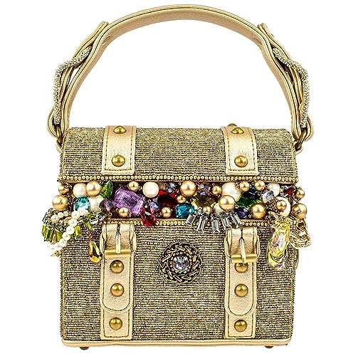 Mary Frances Secret Top Handle Treasure Chest Handbag, Gold, Gold