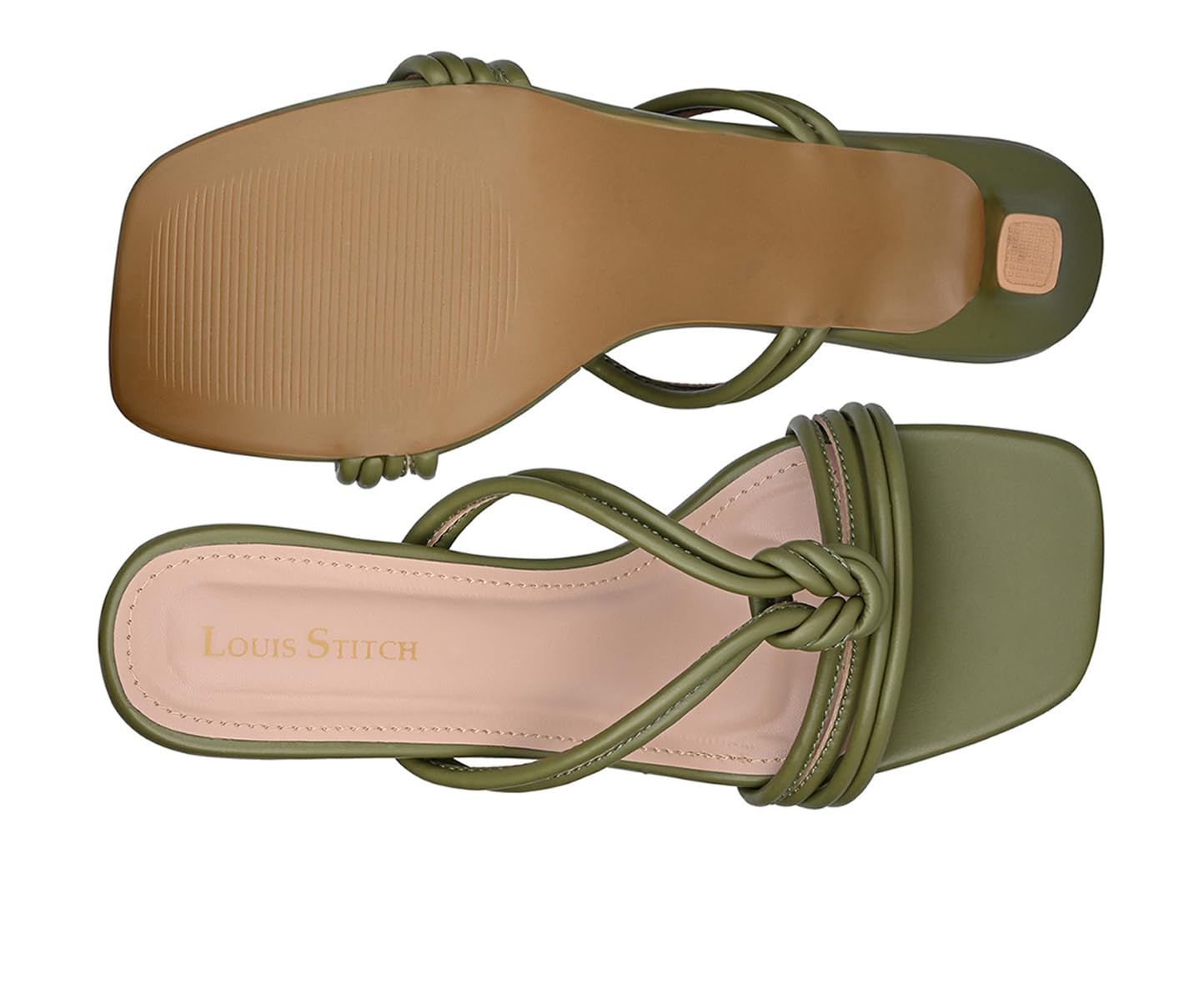 LOUIS STITCH Women’s Slip-On Pointed Heel Sandals | Open Toe Mint Green Stylish Stiletto Heel Sandal for Ladies, Fashionable Sandal | LSOF-LDPH-CKMT