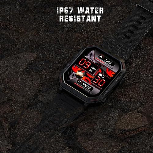 Fire-Boltt Commando 49.5mm (1.95) AMOLED Smart Watch, 123 Sports Modes, Bluetooth Calling Smartwatch (Black)