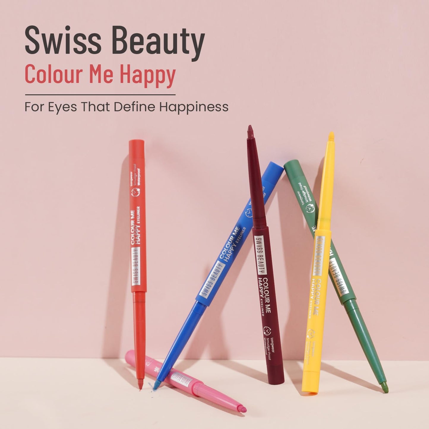 SWISS BEAUTY Colour Me Happy Matte Eyeliner Pencil | Waterproof & Smudge-Proof Pencil | Long-Lasting | Shade- Peach Daylity, 0.4Gm