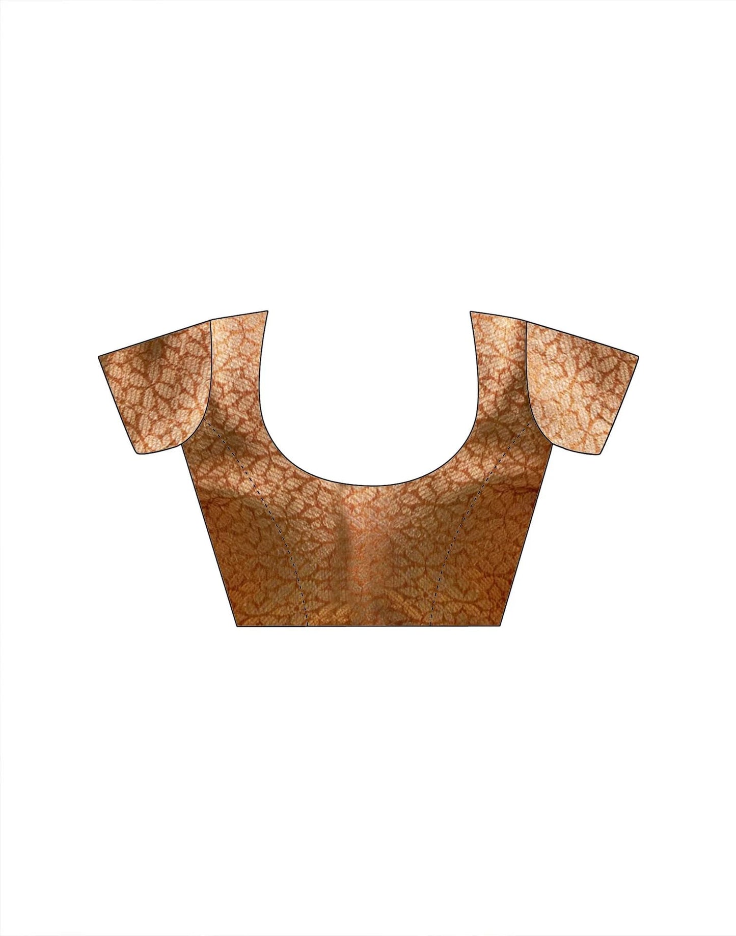 SWORNOF Gold-Toned Woven Design Tissue Saree With Unstitched Blouse Piece (ORANGE)