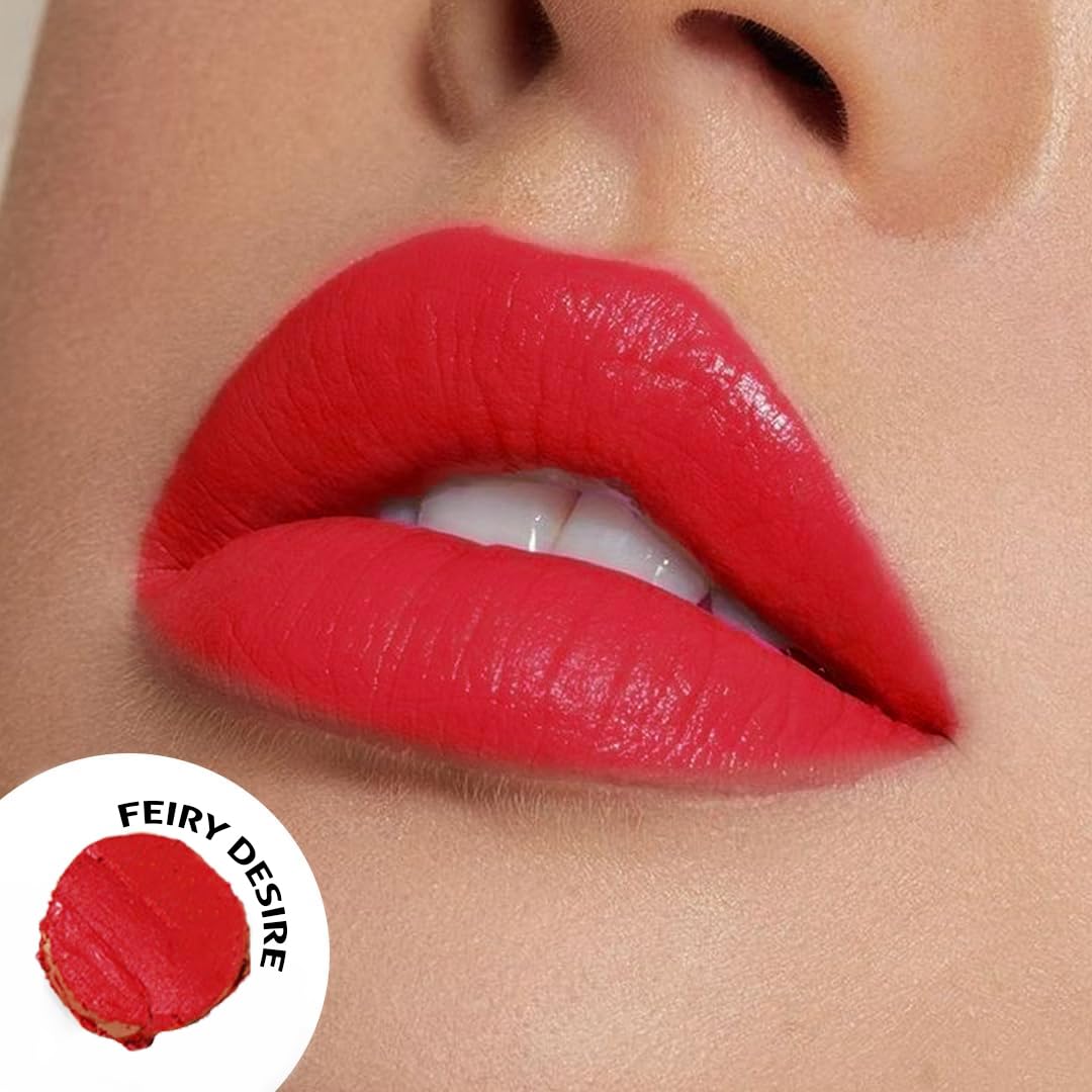 SOKU Censored Matte Long Lasting Lipstick for Women | Creamy Lipstick | Enriched with Jojoba Oil | Moisturising & Waterproof | Smooth Finish & Lightweight (Fiery Desire-13) - 4.2g