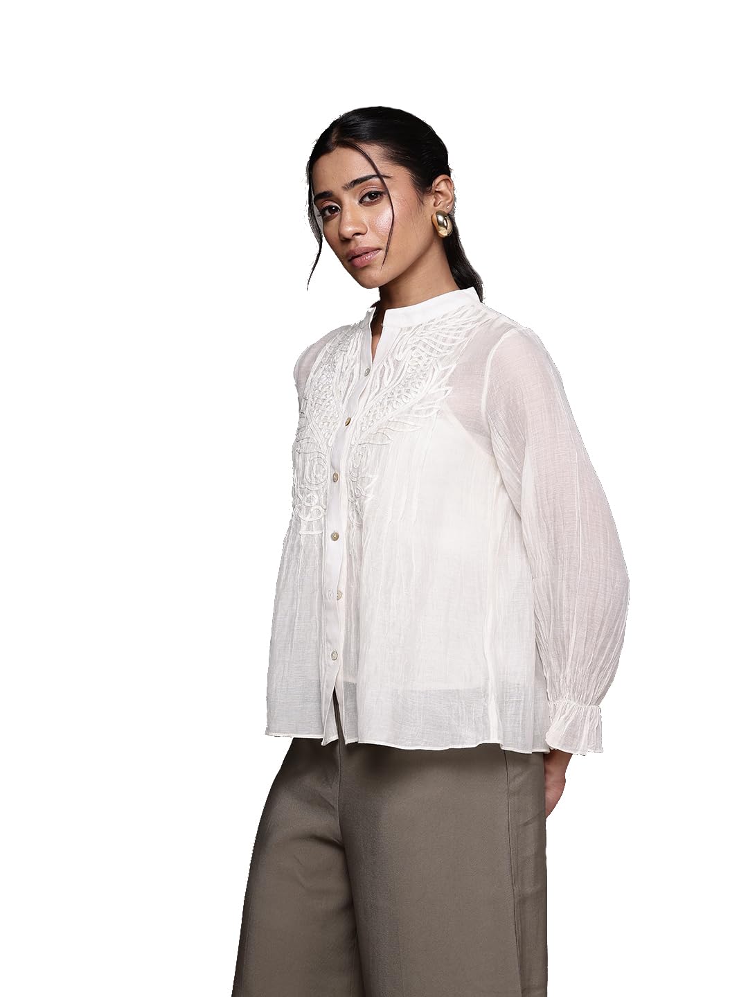 Ritu Kumar Ecru Essential-Label Shirt