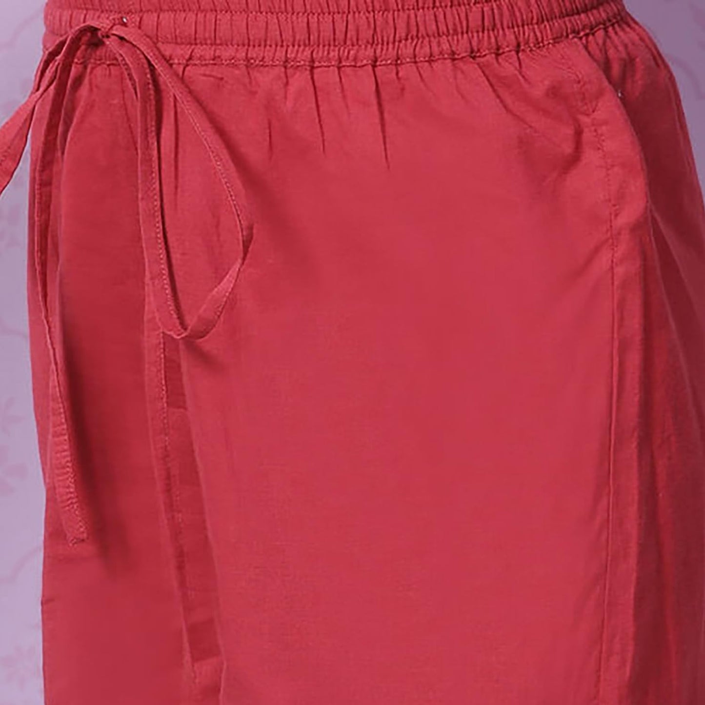 BIBA Girls Cotton Flared Printed Suit Set (KW5028EAW22RED_Red_4 5 Years)