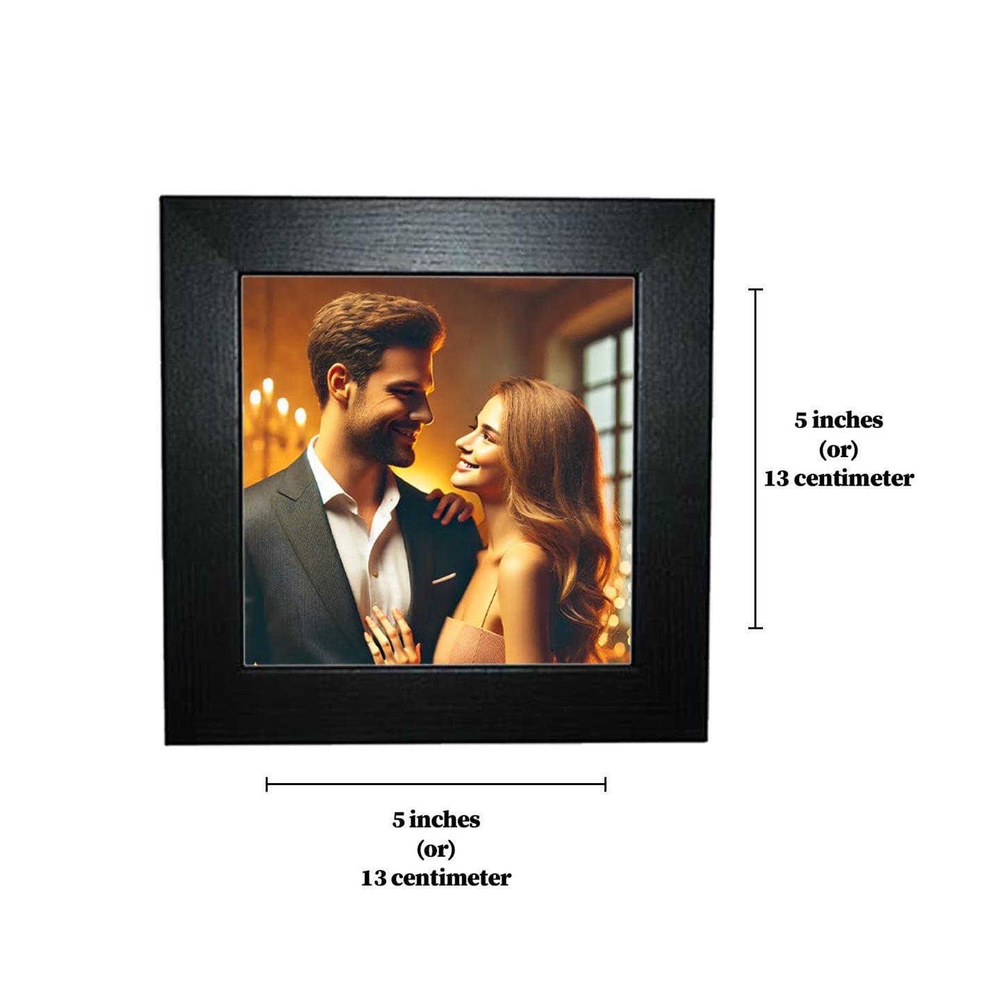 Customised Photo frame with Your Photo | 5x5 Inches | Personalized Square Photo Frame | Table Top Mini Frame Home Decor