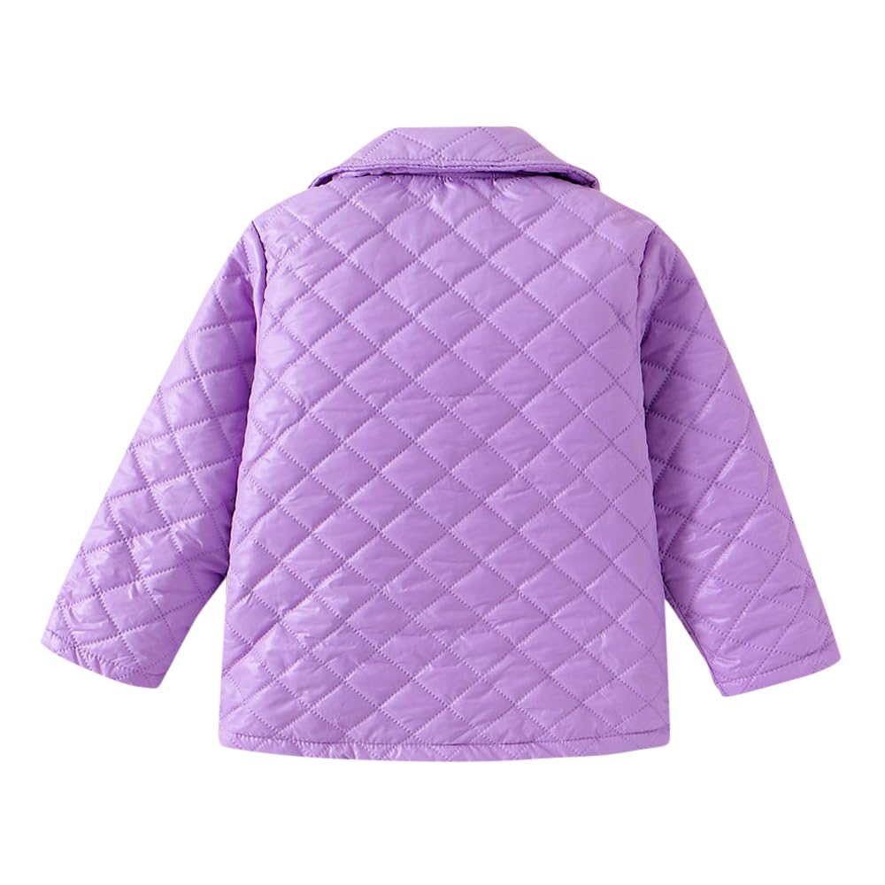 Hopscotch Girls Full Sleeves Textured Print Purple Jackets For Ages (4-5 Years)