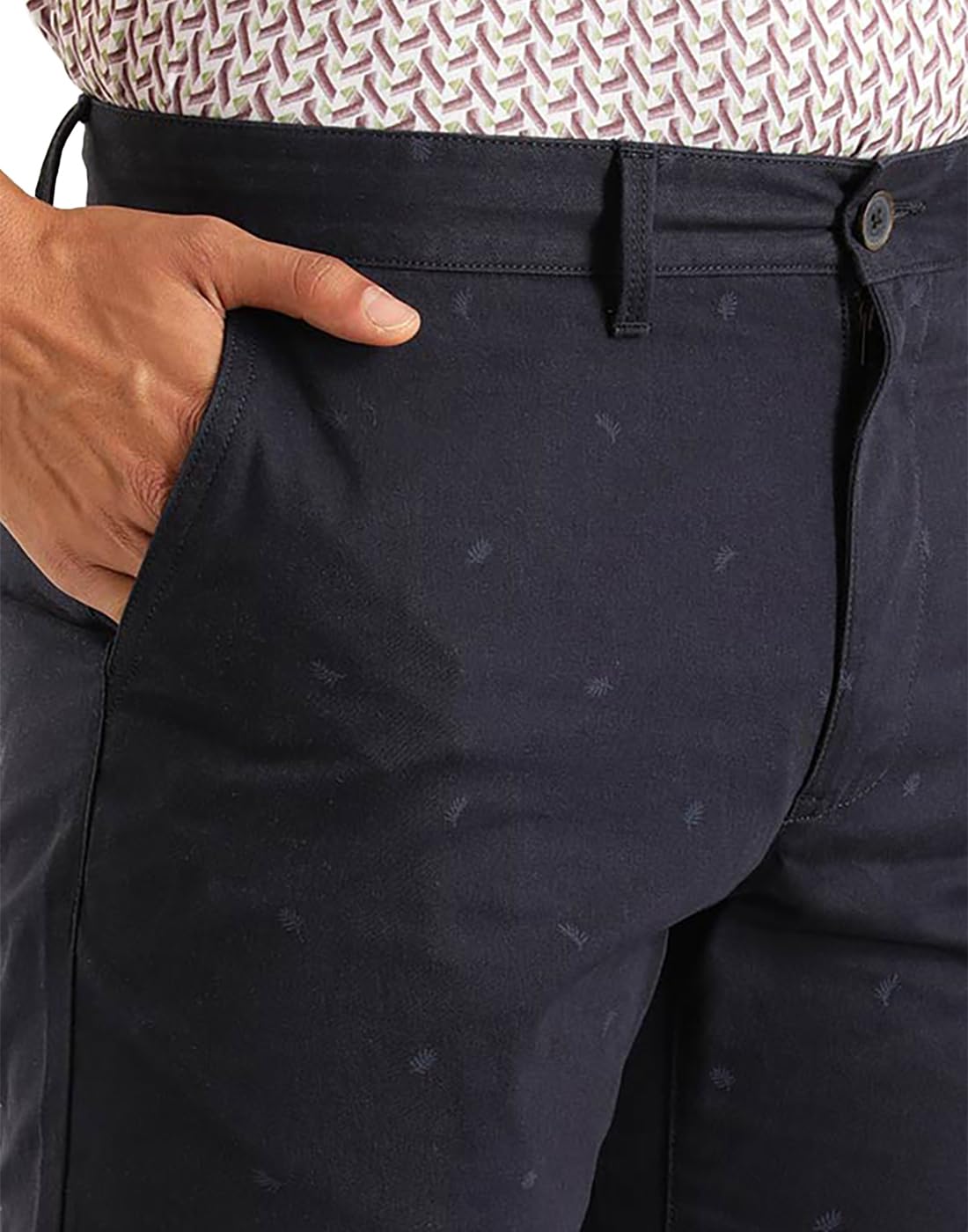 Indian Terrain Men Printed Cotton Shorts Navy