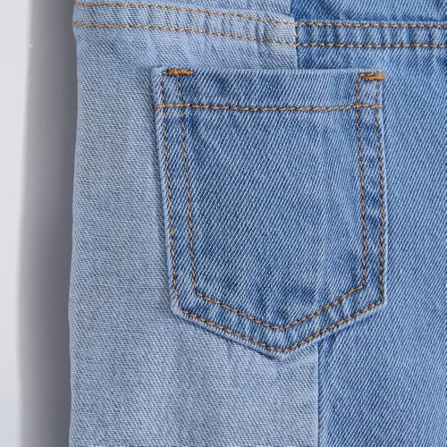Hopscotch Girls Cut & Sew Straight Fit Cotton Jeans in Blue Color for Age (2-3 Years)