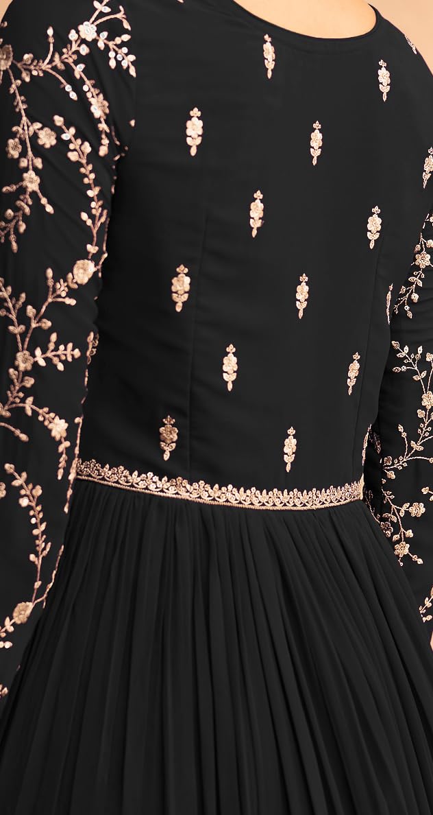 RUDRAPRAYAG Anarkali Georgette and Santoon Gown for Women | Long Anarkali Gown for Women Semi-Stitched 2024