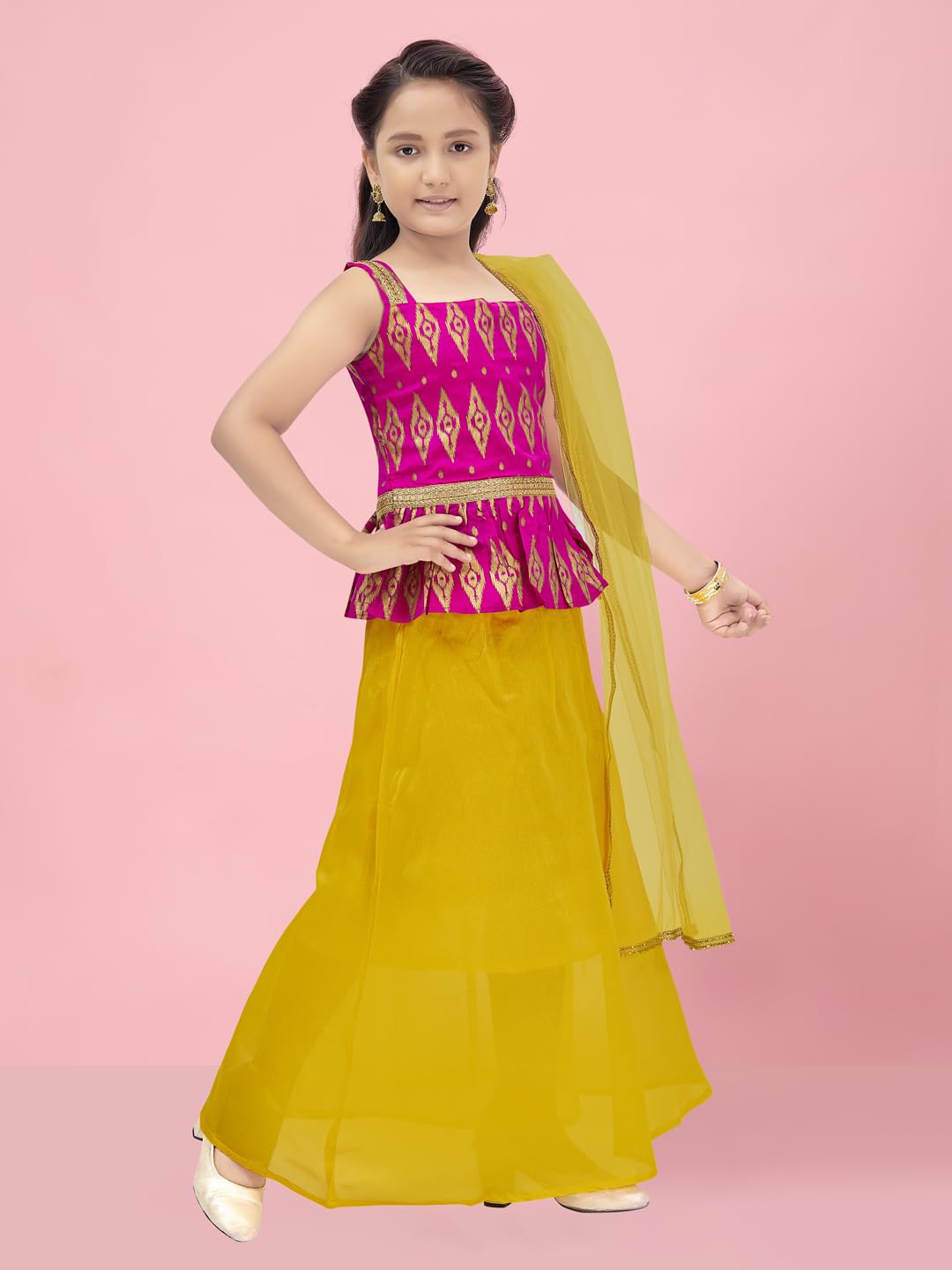 Aarika Girls Rani-Yellow Color Lehenga Choli Set (LCH-23208-RANI-YELLOW-32)
