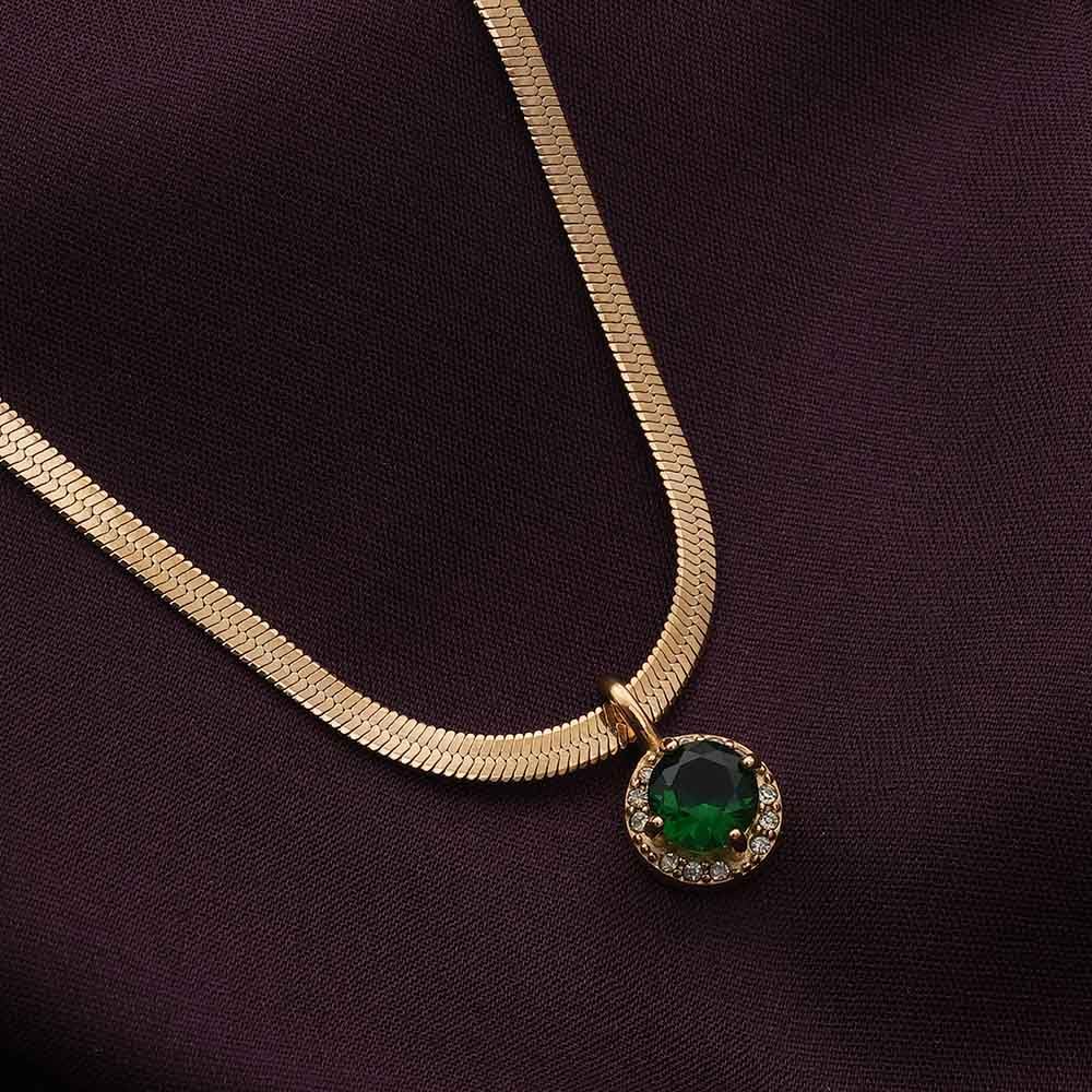 PALMONAS 18k Gold Plated Birthstone Brilliance- May for Women - Gift for Girls & Women | Waterproof & Anti-Tarnish Necklace