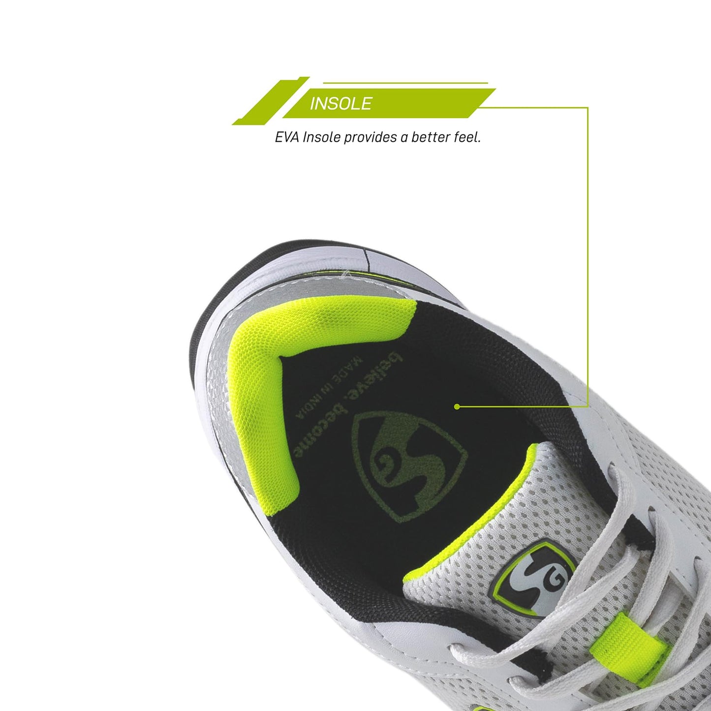 SG Men's Shoes Scorer 6.0 White/Black/Lime No 8