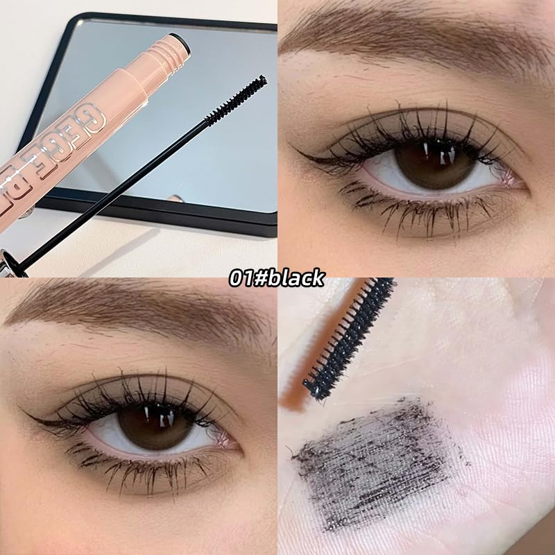 Gege Bear Long & Curl Mascara – Waterproof, Smudge-Proof & Sweat-Resistant | Long-Lasting Lash Lift & Volumizing| Ultra-Lengthening, Clump-Free & Lightweight Formula for Natural & Dramatic Eye Makeup | High-Pigment Black & Brown Mascara for Thick, Defined