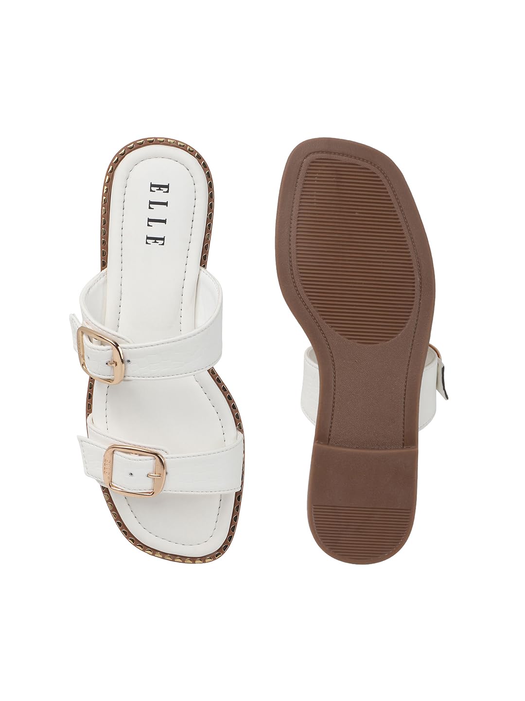 ELLE Women Fashion Sandal,White,UK-3