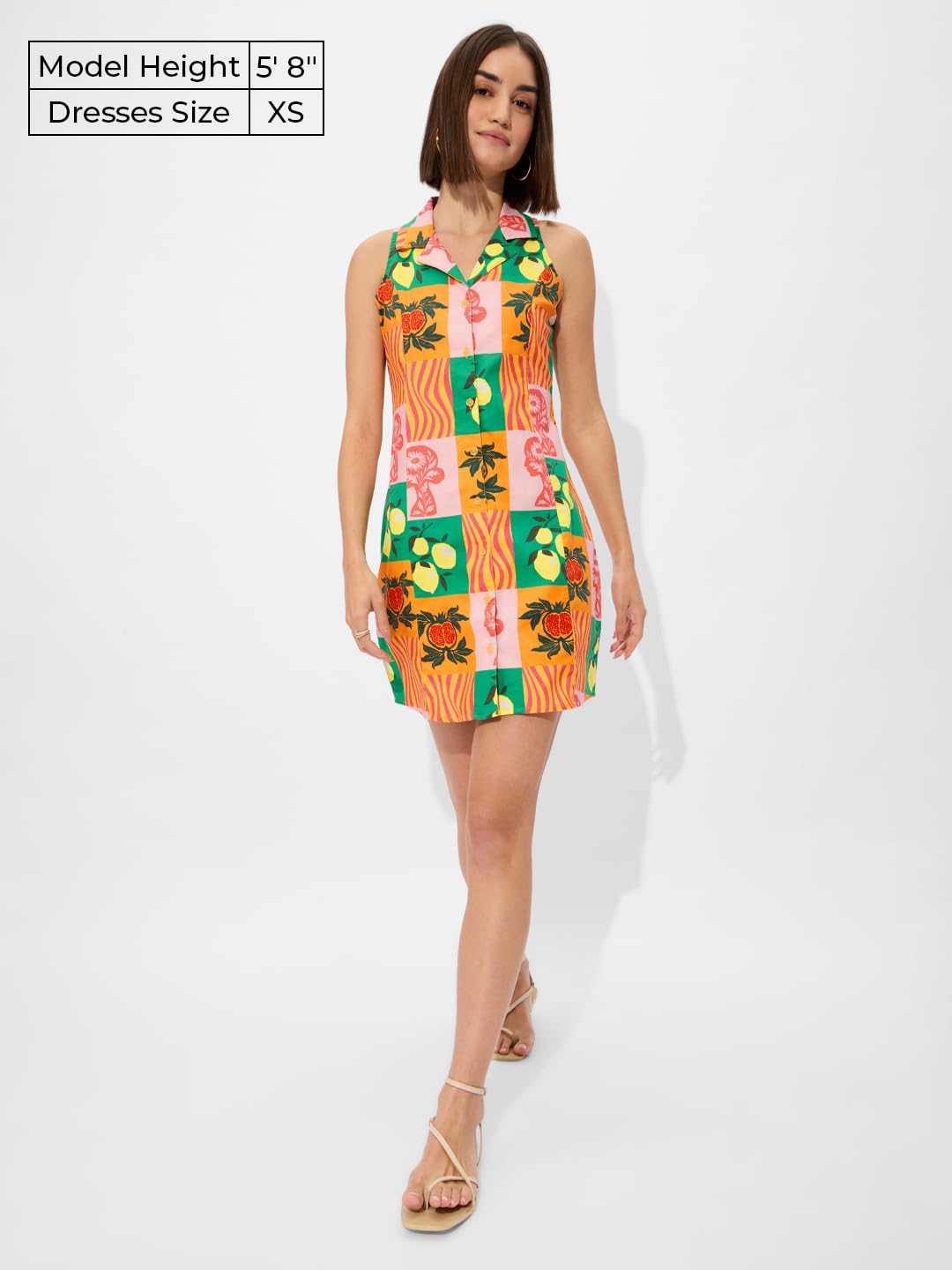 The Souled Store Ambrosia Women and Girls Long Sleeves Collared Neck Button Front Textured Shirt Dress