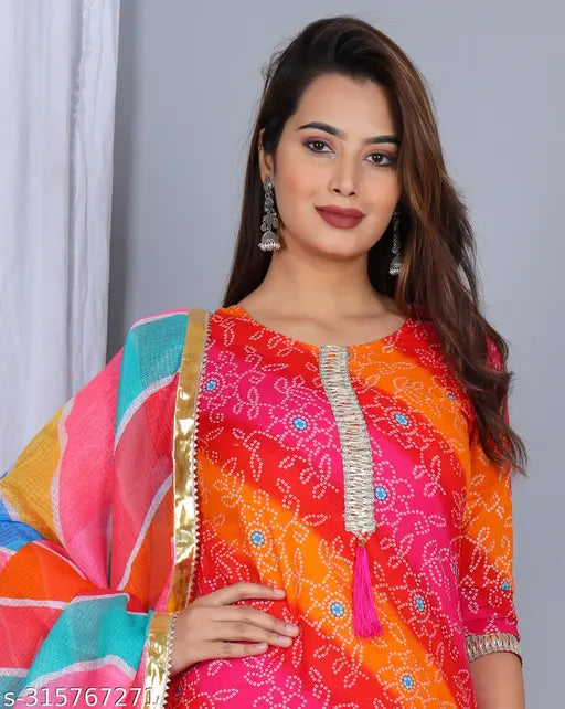 LVISH CRAFTS Presents Kurta Skirt With Dupatta set