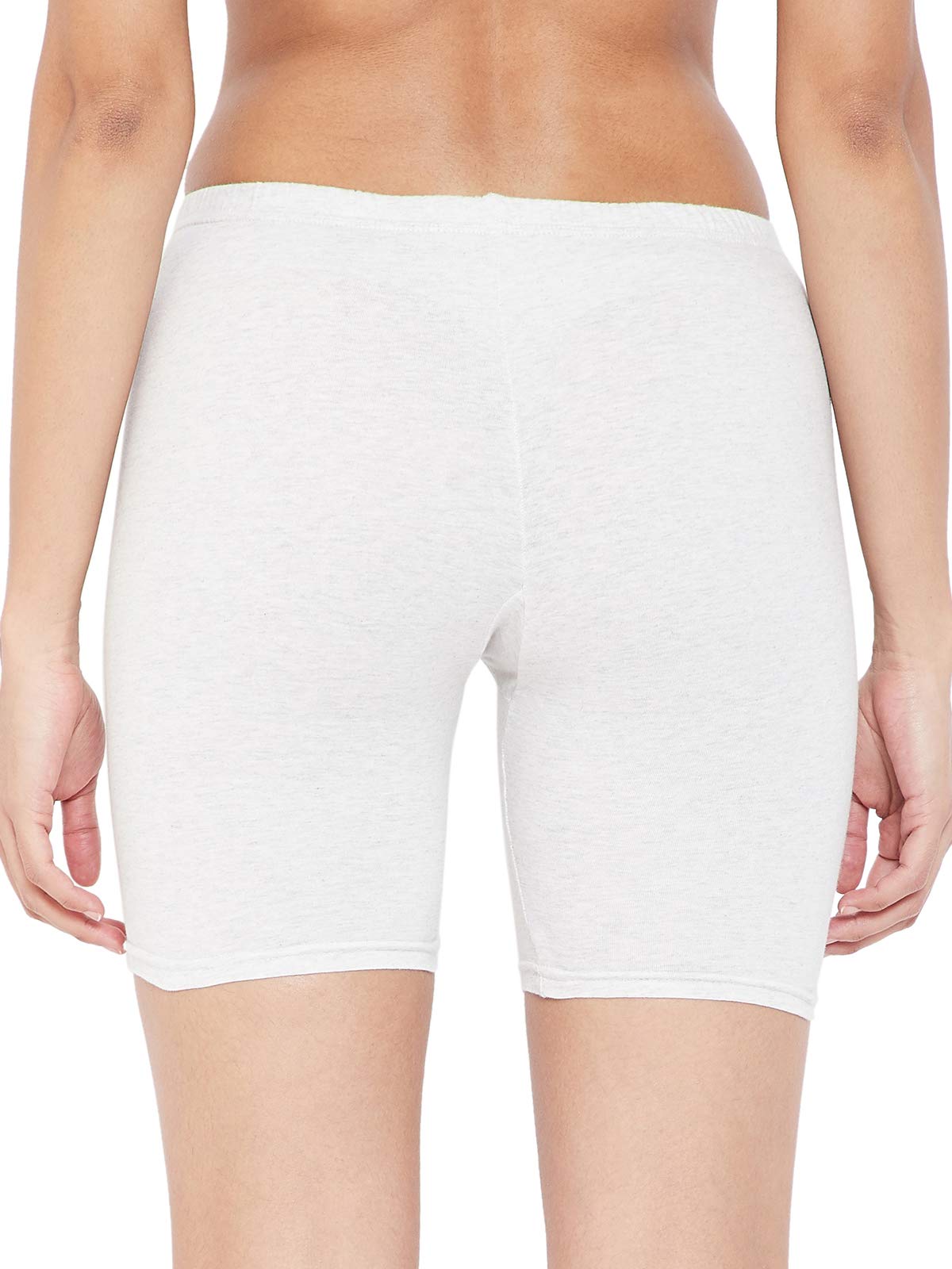 Clovia Women's Cotton Mid Waist Cycling Shorts with Inner Elastic (PN3352P01_Grey_M)