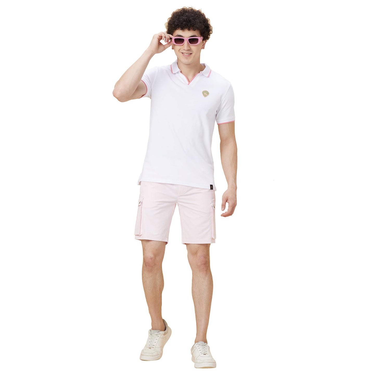 Being Human Garments Mens-Bottom Shorts Powder Pink (Size: 30)-BHKTS24003-POWDER Pink