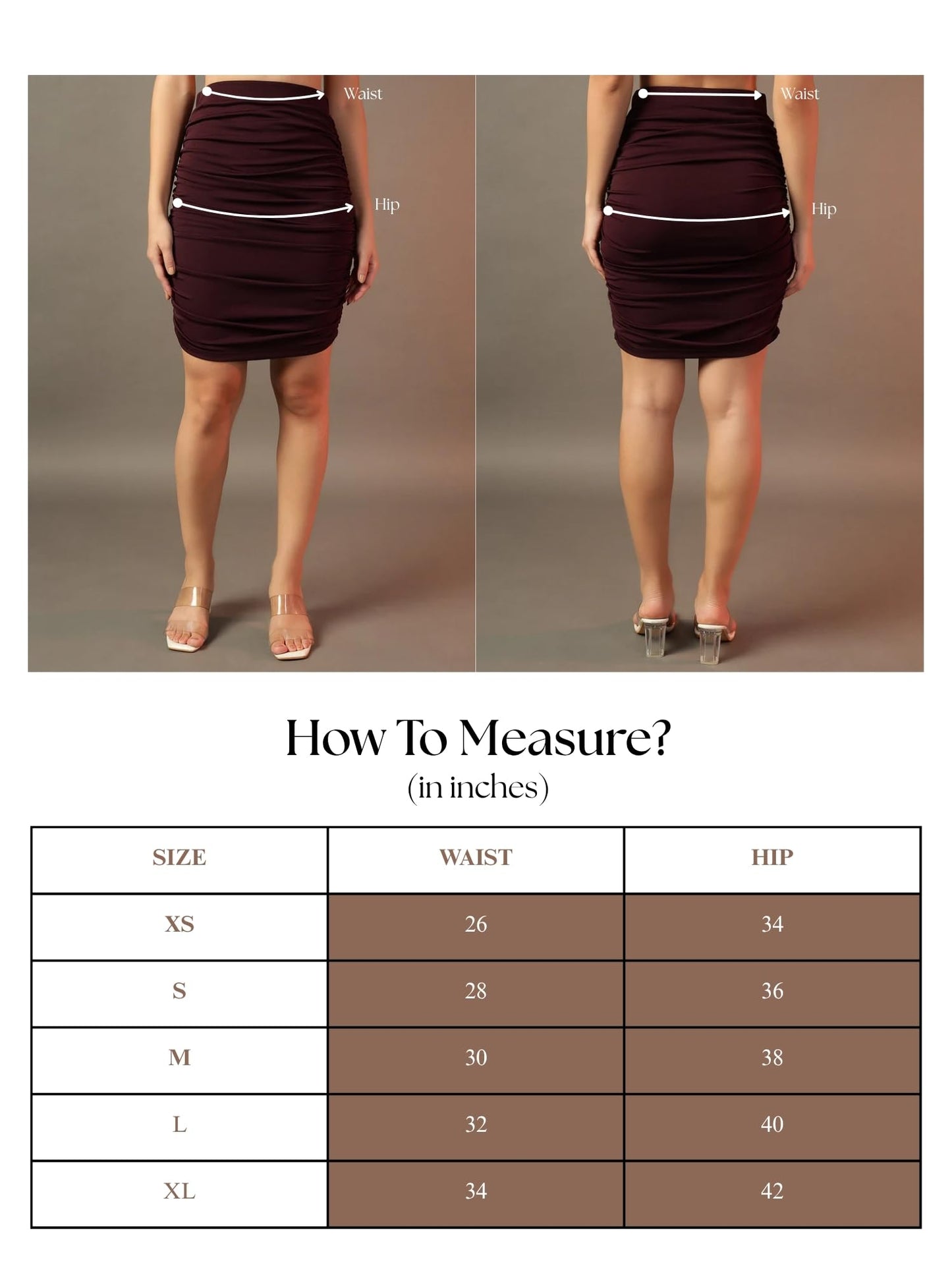 Trend Arrest.ed Women's Ruched Bodycon Pencil Skirt – High Waist, Stretchable Fit, Above Knee Length, Solid Mint Green