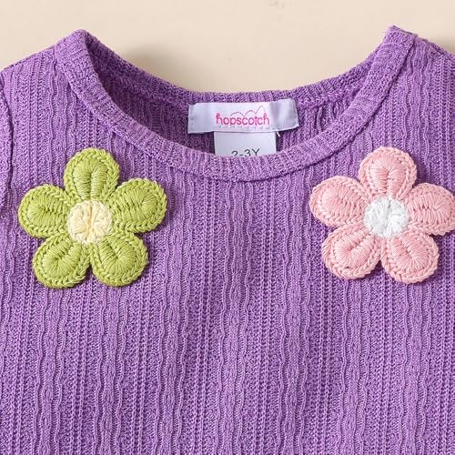 Hoscotch Girls Textured Purple Sleeveless Short Set For Ages (3-4 Years)