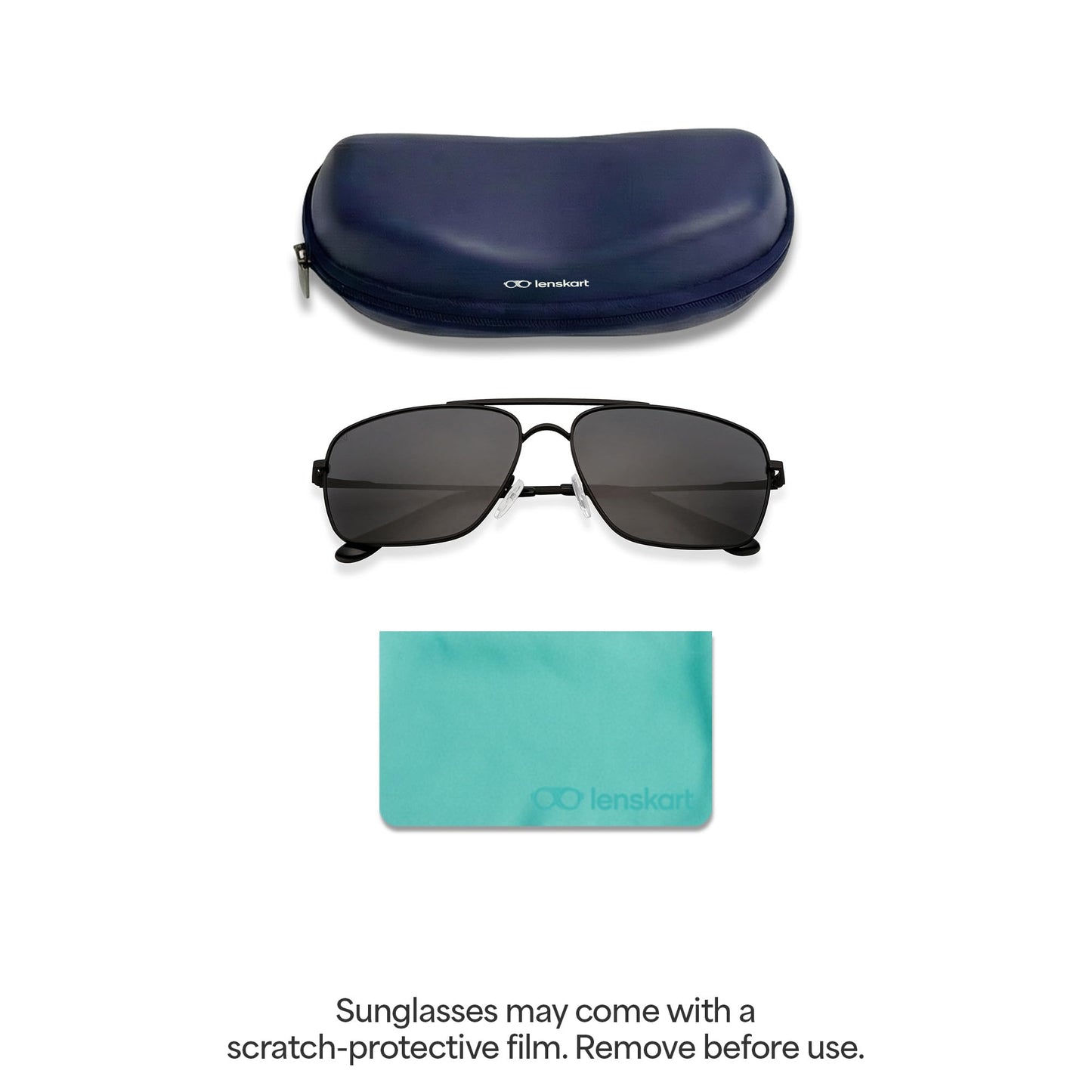 VINCENT CHASE EYEWEAR By Lenskart | Full Rim Square | Polarized and 100% UV Protected Sunglasses | Men & Women | Large | VC S13716 (Color:-Black/Lens Brown)-Pack of 1