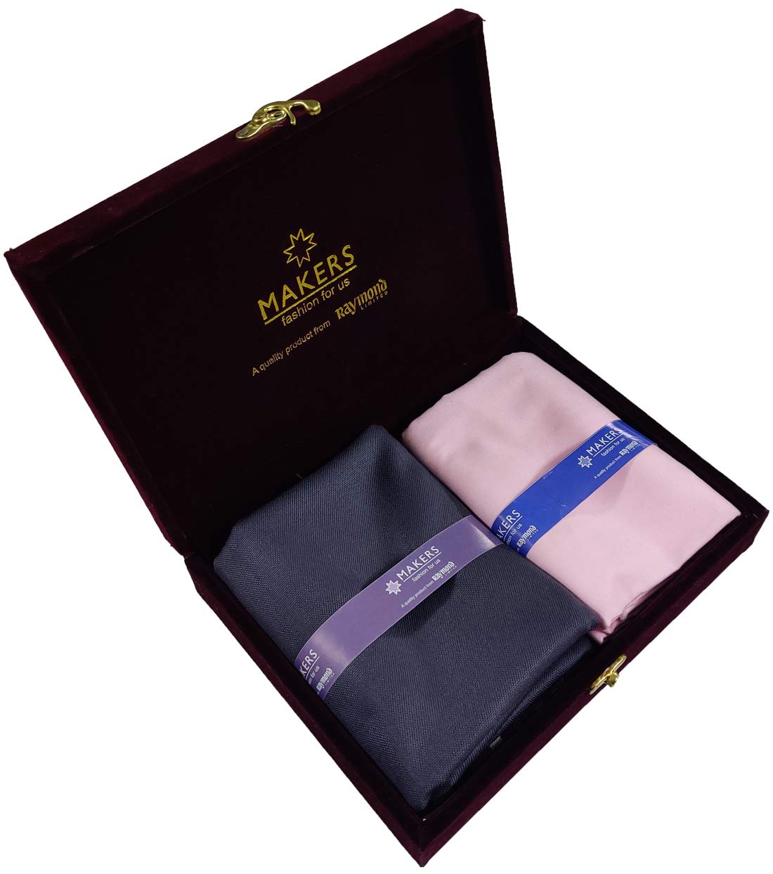 Raymond Fabrics Men's Cotton Unstitched Printed Shirt and Trouser Fabric (Multicolour, Free Size) -Combo Pack of 2