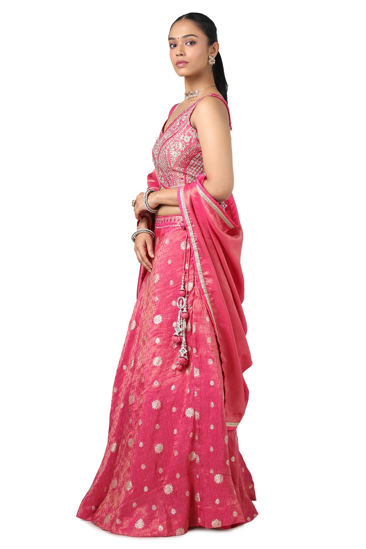 Soch Women's Pure Georgette Lehenga Choli (OWS5CD21620A_Fuchsia_XL)