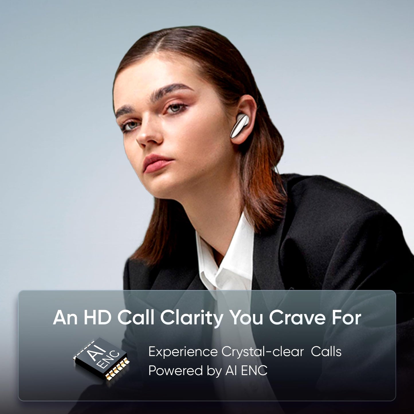 Mivi DuoPods A750 in Ear Ear Buds Wireless - 55H Playtime, USB Type-C Fast Charging, AI-ENC, Multi-Device Support, IPX4, Premium Metallic Ear Buds, Made in India