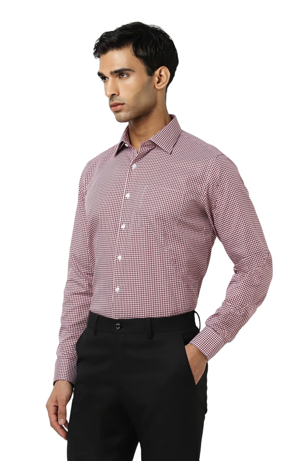 Van Heusen Men's Slim Fit Shirt (VHSFFSLBJ70970_Maroon 40)