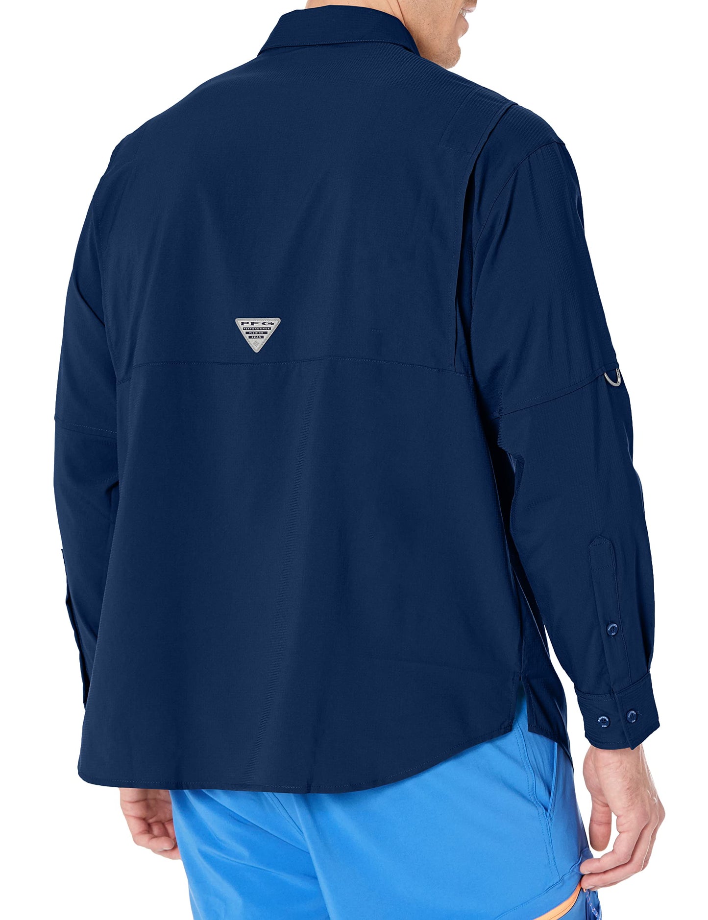 Columbia Men Navy Blue Omni Wick Tamiami II Long Sleeve Hiking | Trekking | Camping | Safari Shirt, XL