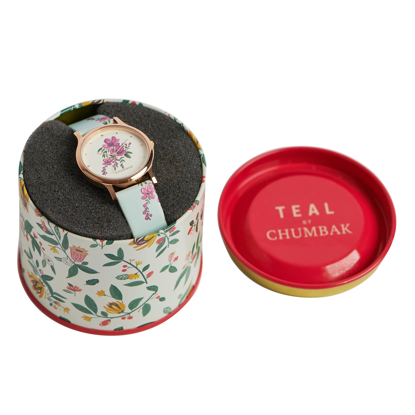 TEAL BY CHUMBAK Round Dial Analog Watch for Women|Jungle Flowers Collection| Printed Vegan Leather Strap|Gifts for Women/Girls/Ladies |Stylish Fashion Watch for Casual/Work