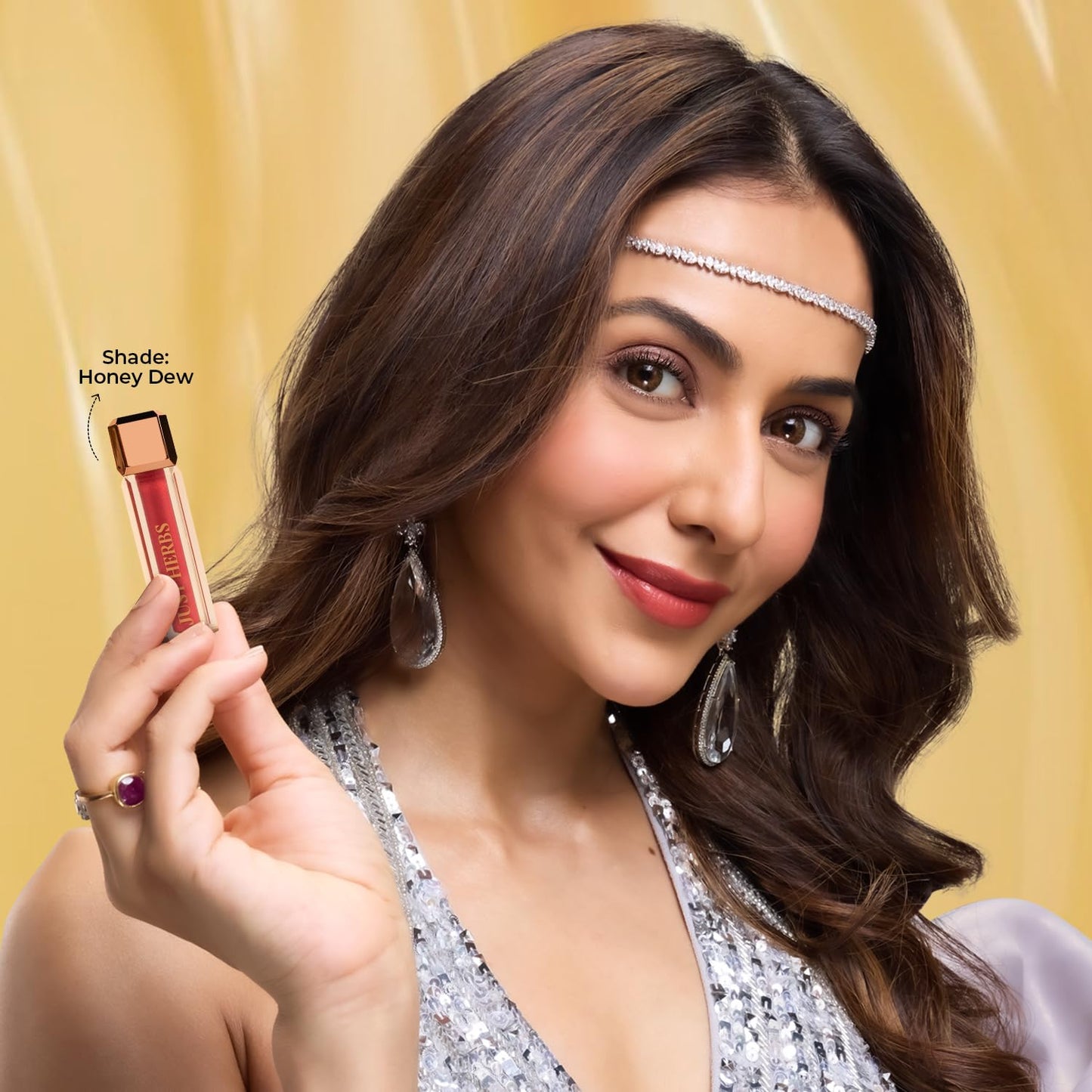 Just Herbs Lip Honey Plumping Gloss with Plant Vitamin C & Peppermint Oil (Honey Glaze, 4 ml)