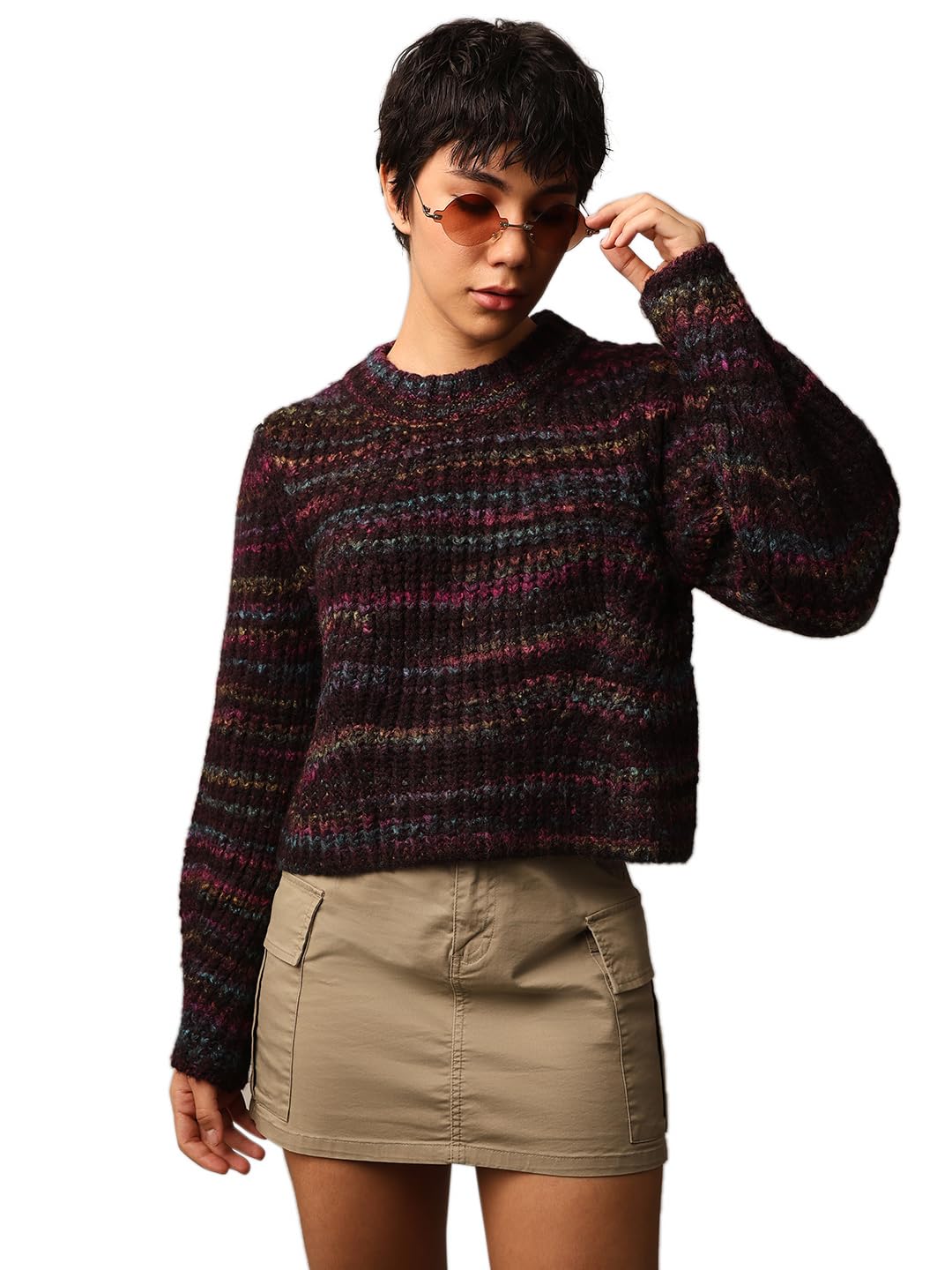 ONLY Women's Regular Fit Black Sweater