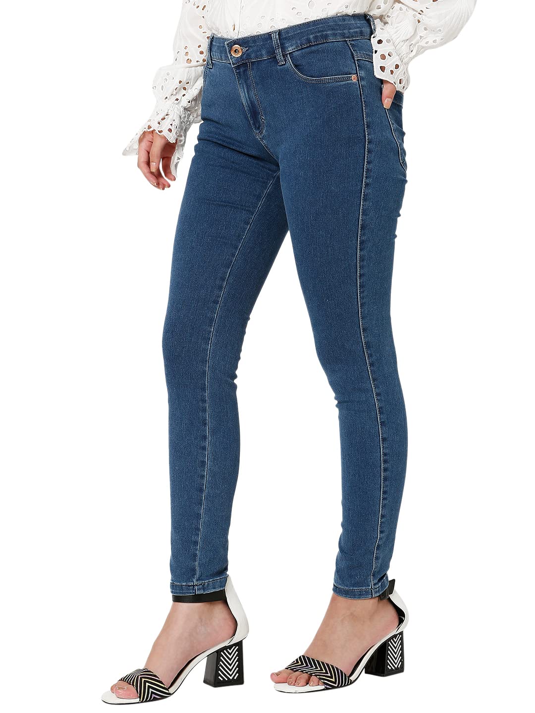 VERO MODA Regular Fit Jeans(102455302_Medium Blue Denim_26)