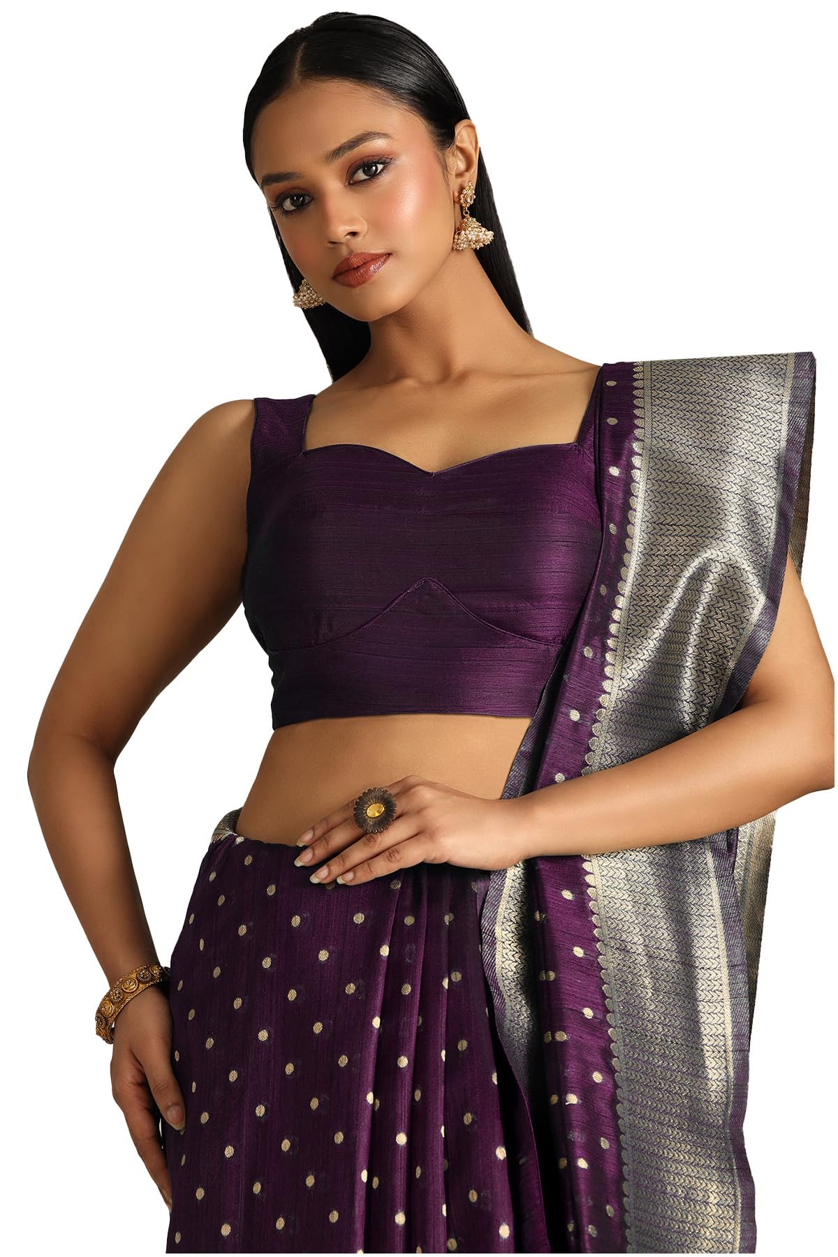 Soch Womens Tussar Woven Design Saree