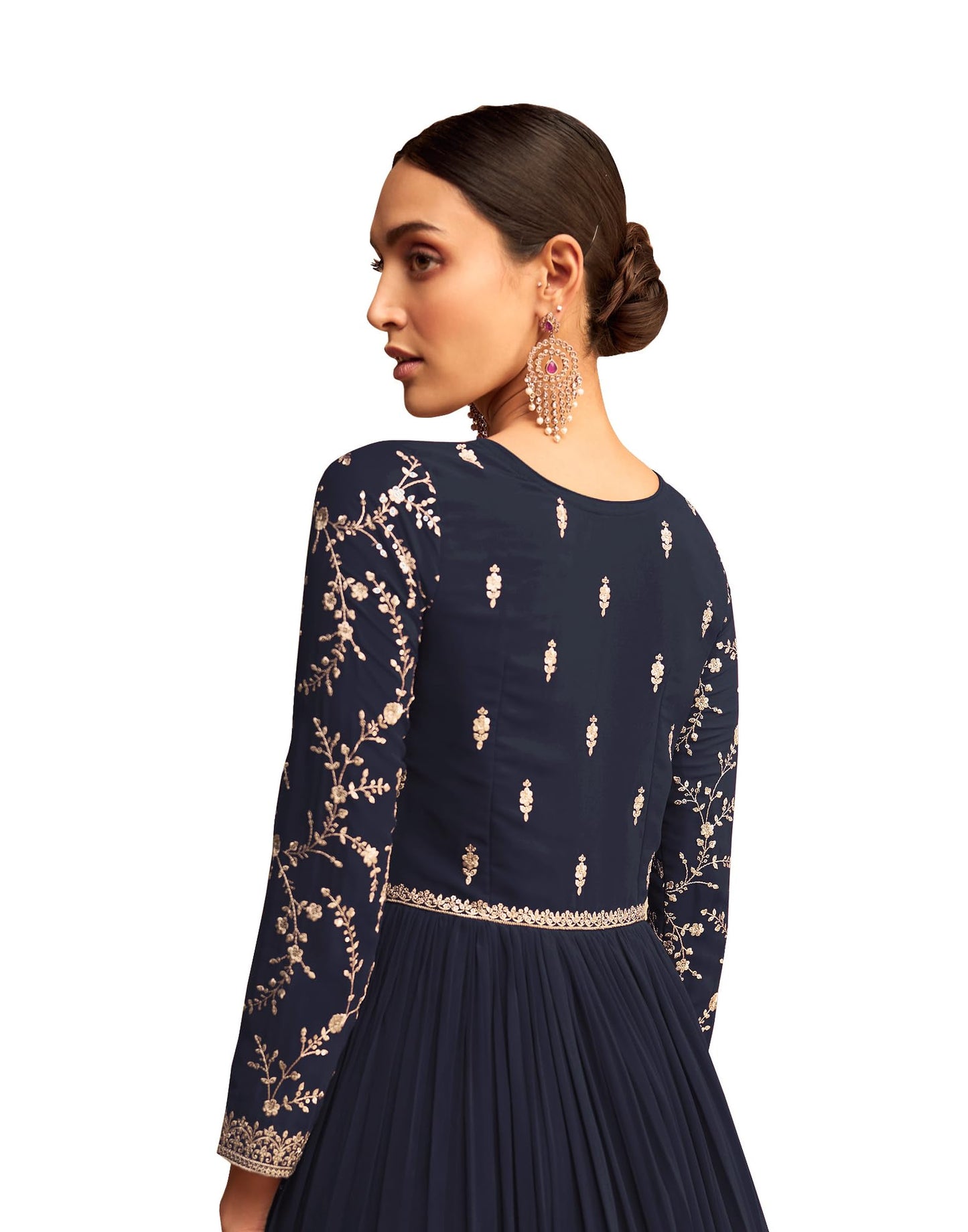 RUDRAPRAYAG Anarkali Georgette and Santoon Gown for Women | Long Anarkali Gown for Women Semi-Stitched 2024