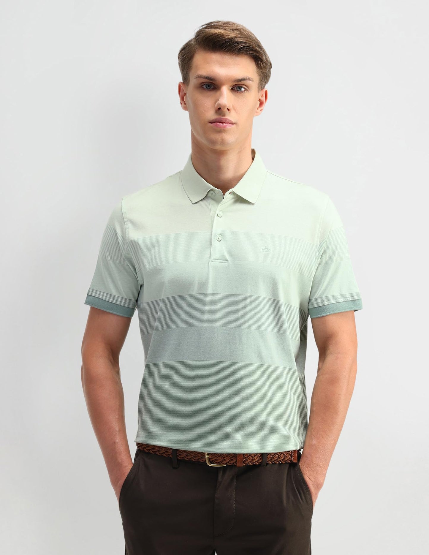 Arrow Men's Regular Fit Polo Shirt (ARAITS3103_Green