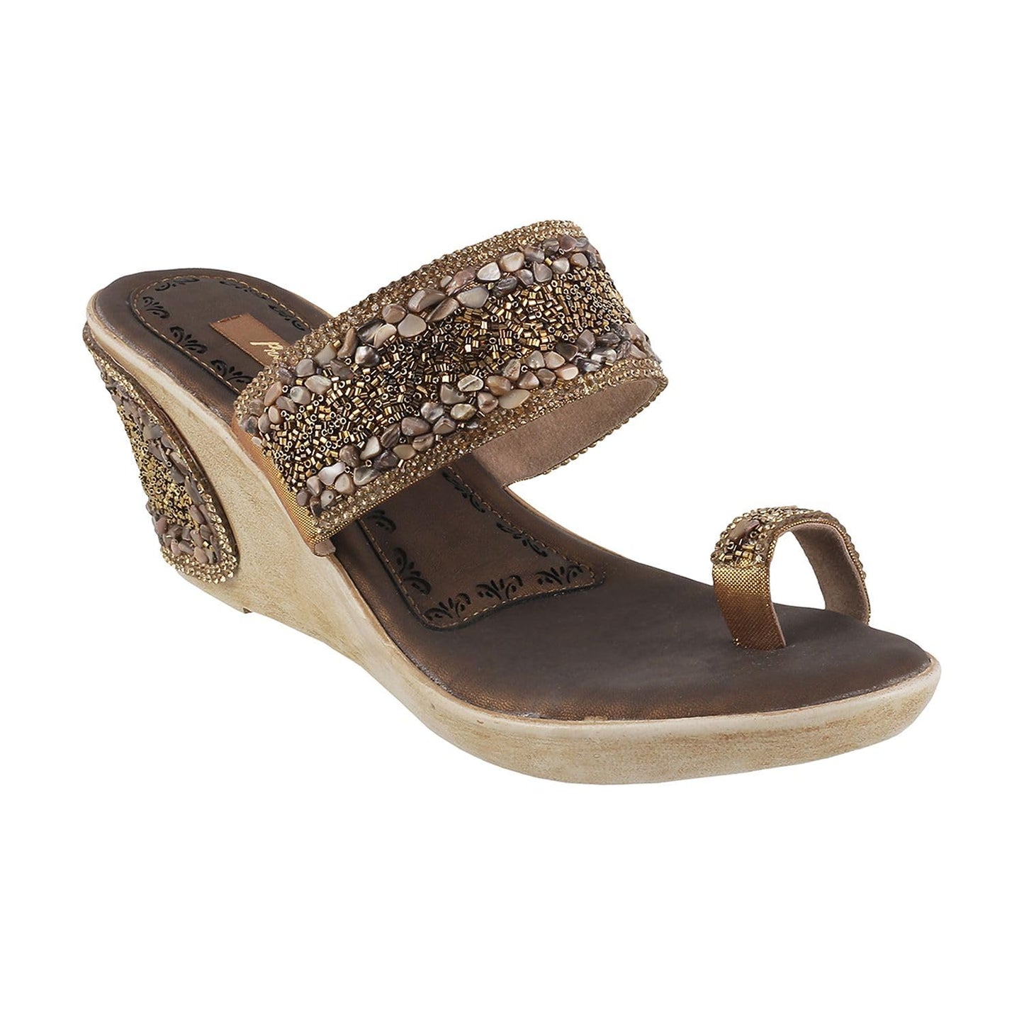 Metro Women's Gold Fashion Sandals-7 UK (40 EU) (54-2468)