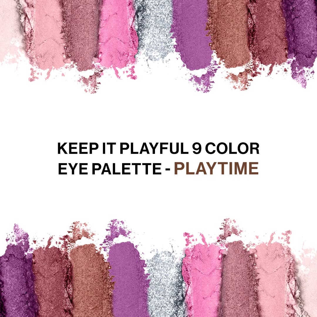 L.A.Girl-Keep It Playful- 9 Color Eye Palette-Playtime | Soft Mattes | Smooth Shimmers & Intense Foils | Easy to Blend | Travel Friendly | 14 gm