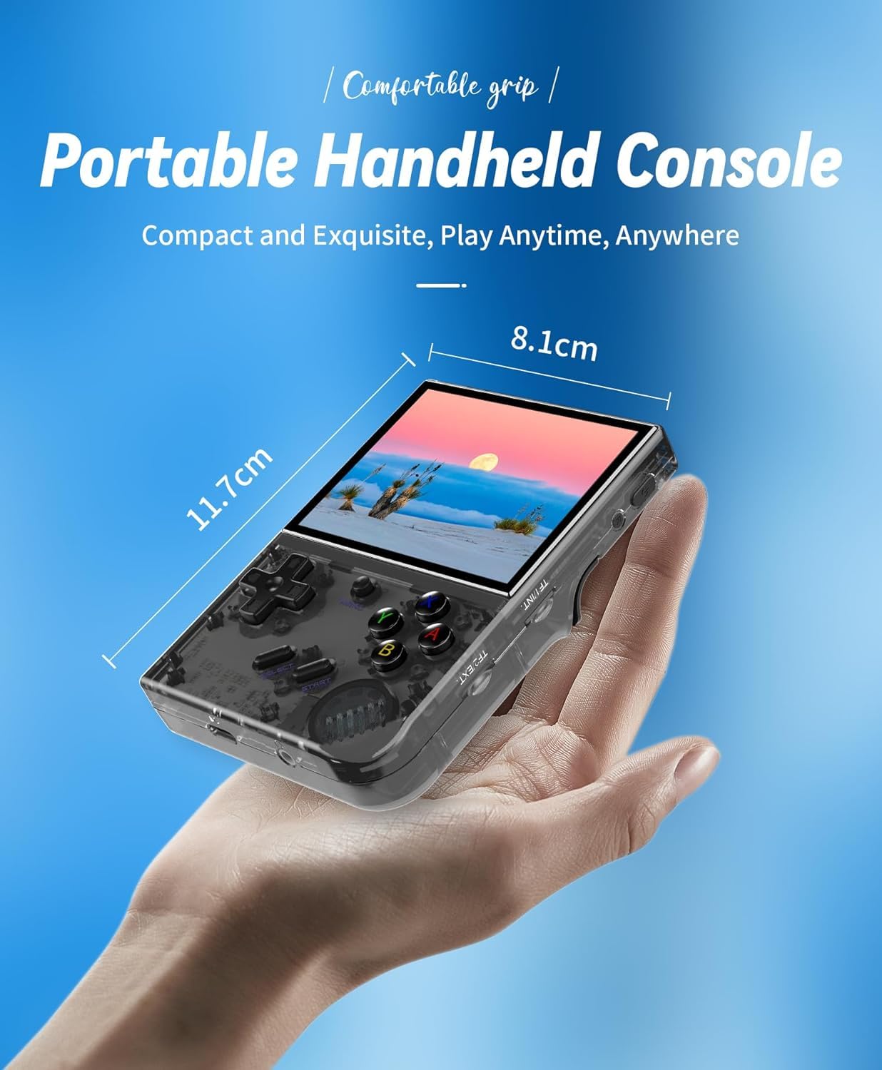 New World Anber-nic RG35XX Plus Handheld Game Console 3.5 Inch IPS Screen Linux OS 64G TF Card with 5000+ Games Classic Emulator Retro Video Handheld Games Consoles Support PSP games (Grey)