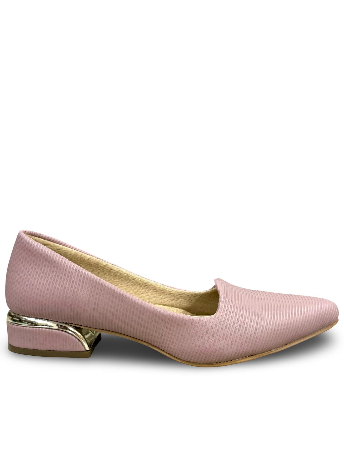 RJ FOOTWEAR Women's Pointed Toe Belly with Golden Block Heel | Party & Office Wear Slip-On Shoes