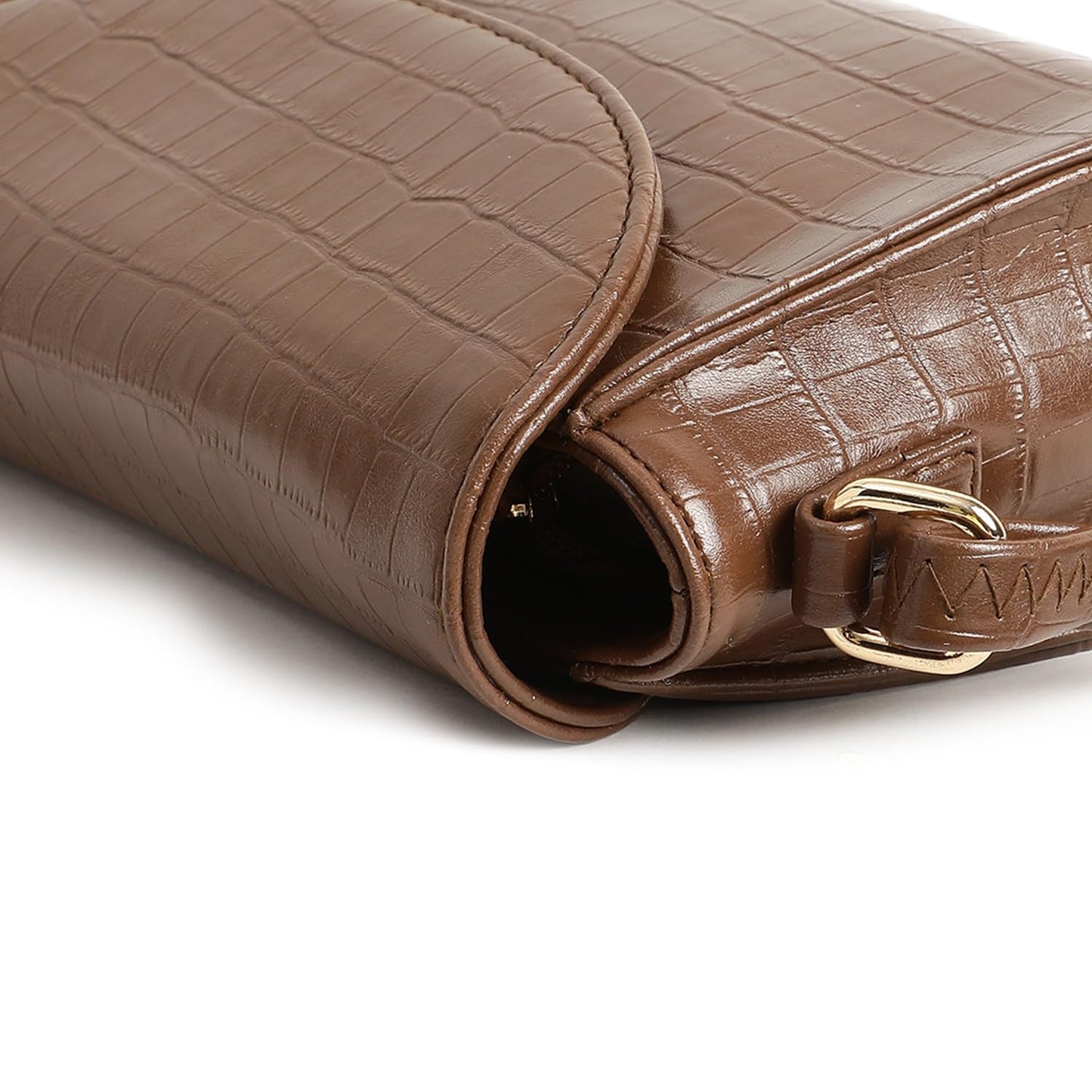 Fastrack Croco Textured Brunch Sling Bag for Women, Girls and Ladies | Ladies Purse Handbag | Slings for Casual Carry | Faux Leather Sling with Adjustable Sling Strap