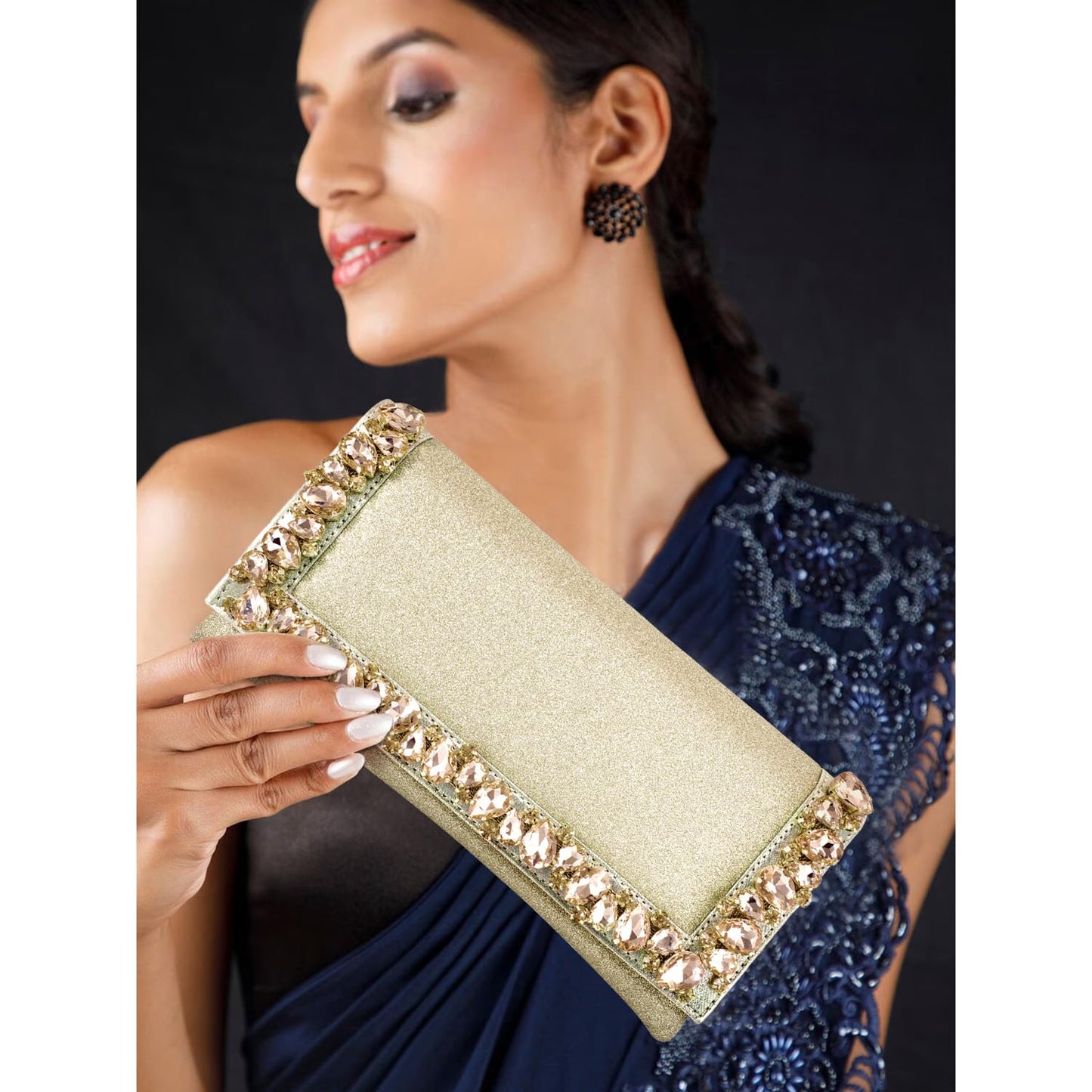 Peora Silver & Gold Clutch Combo Handbags Gift for Women