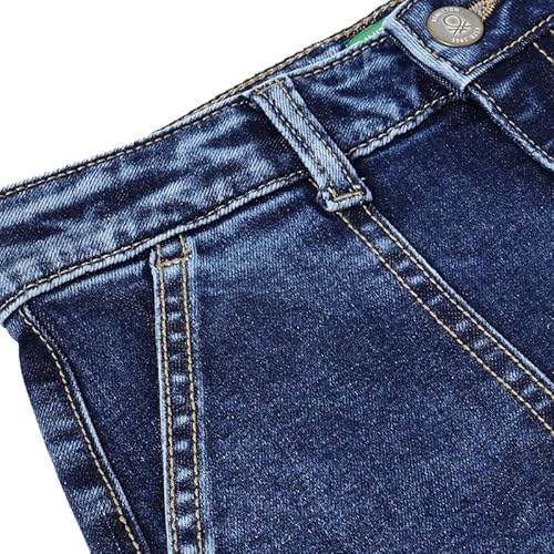 United Colors of Benetton Straight Fit Solid Mid Rise Jeans Blue